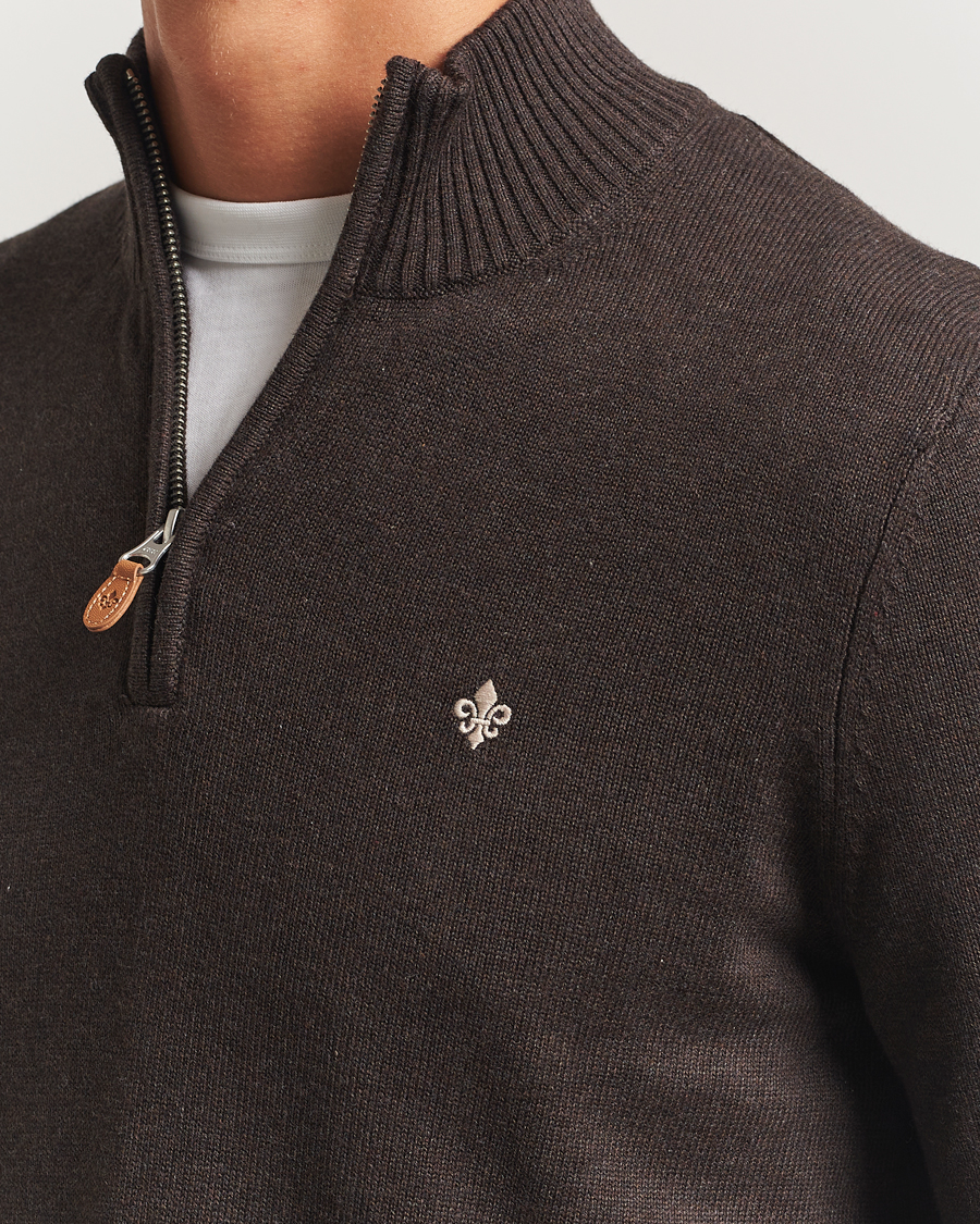 Homme | Pulls Et Tricots | Morris | Darmon Half Zip Brown