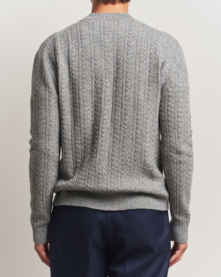 Homme | Pulls Et Tricots | Altea | Cable Crew Neck Sweater Grey Melange