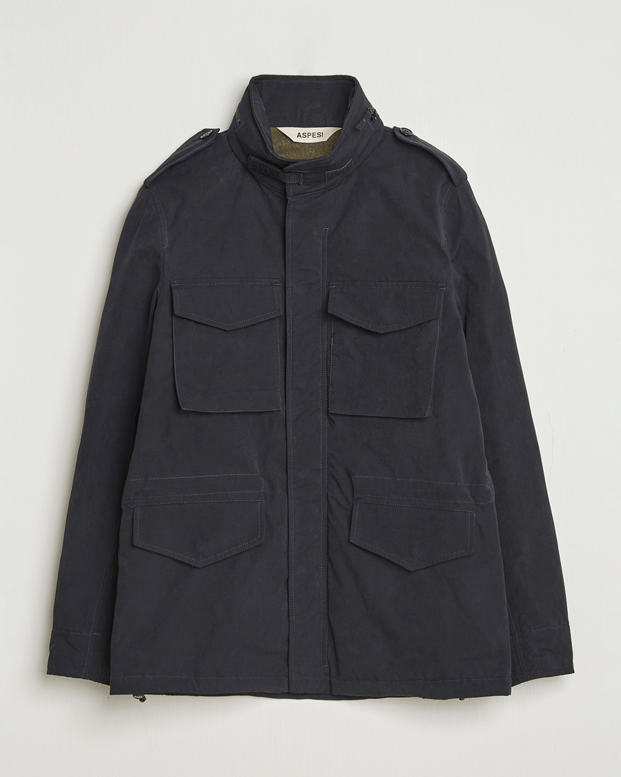 Homme | Manteaux Et Vestes | Aspesi | Minifield Cotton Field Jacket Navy