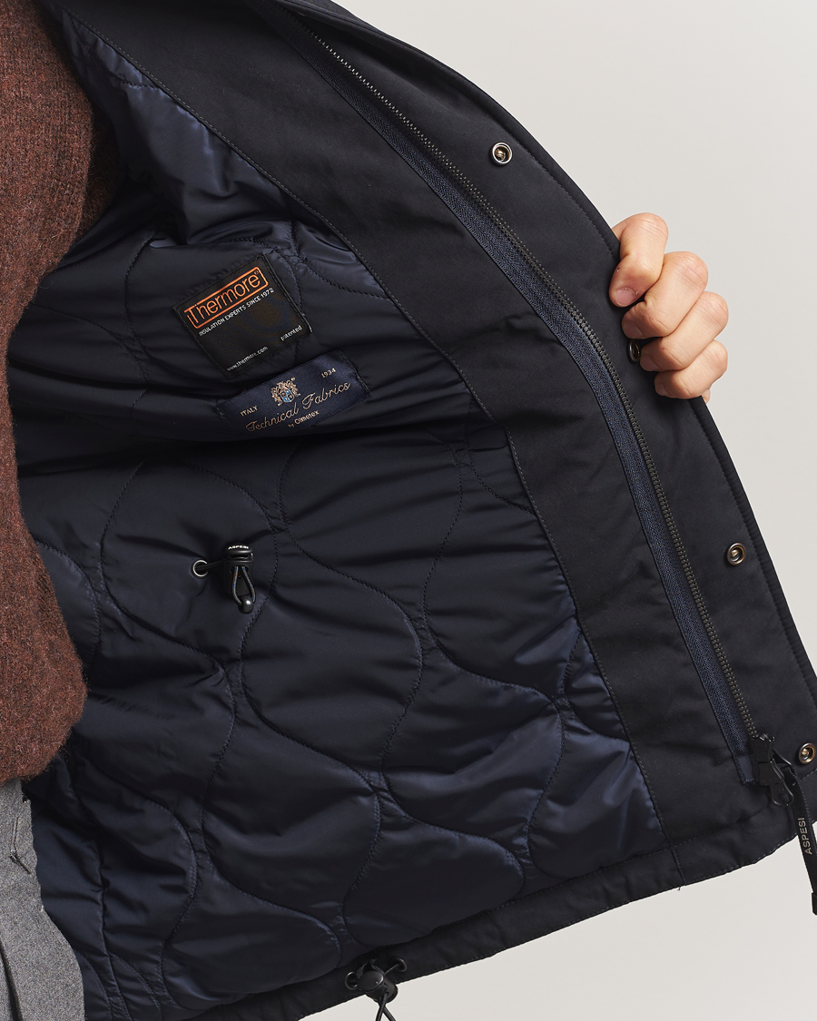 Homme | Manteaux Et Vestes | Aspesi | Minifield Cotton Field Jacket Navy