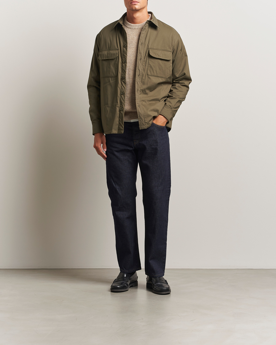 Homme | Manteaux Et Vestes | Aspesi | Lined Nylon Shirt Jacket Olive