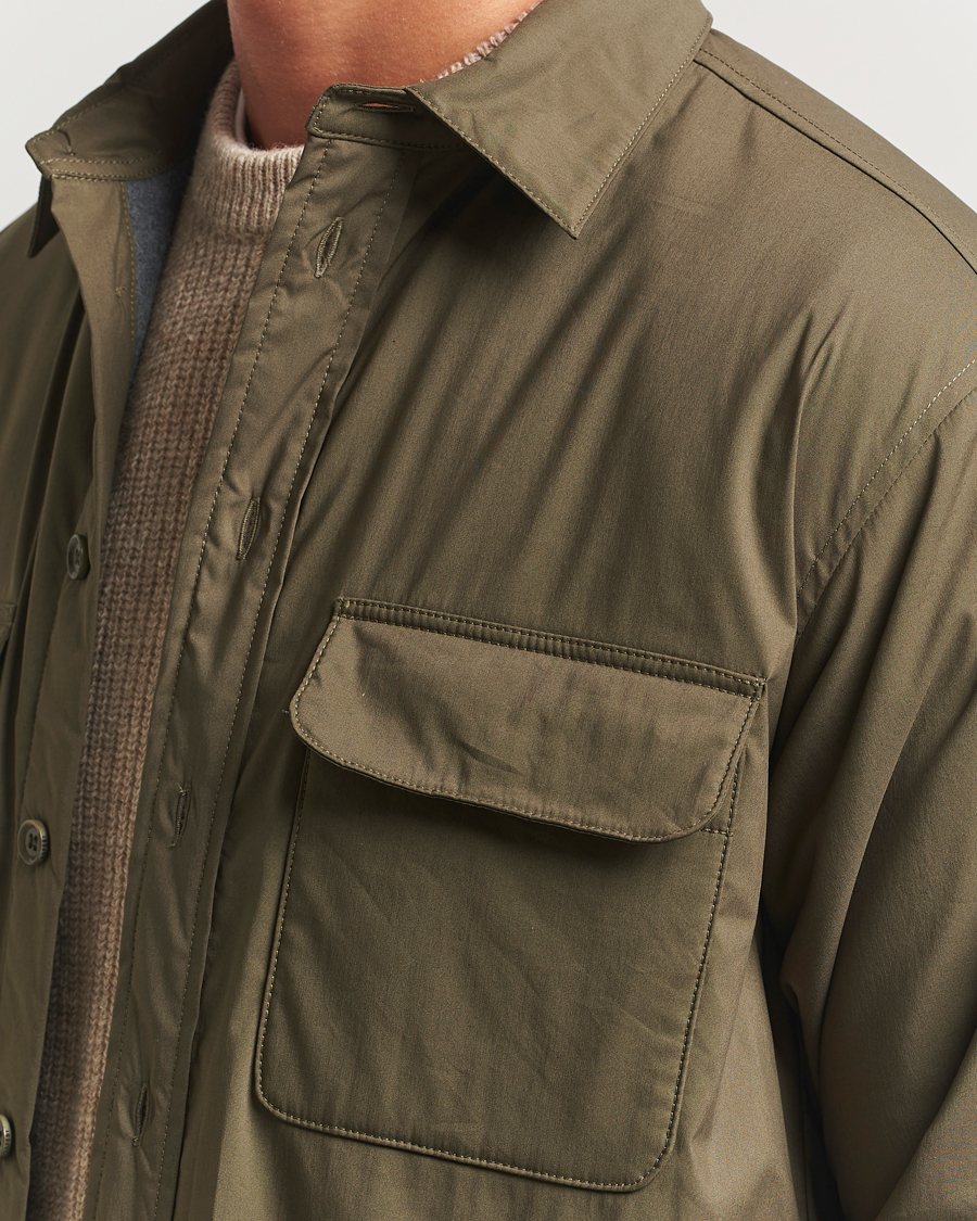 Homme | Manteaux Et Vestes | Aspesi | Lined Nylon Shirt Jacket Olive