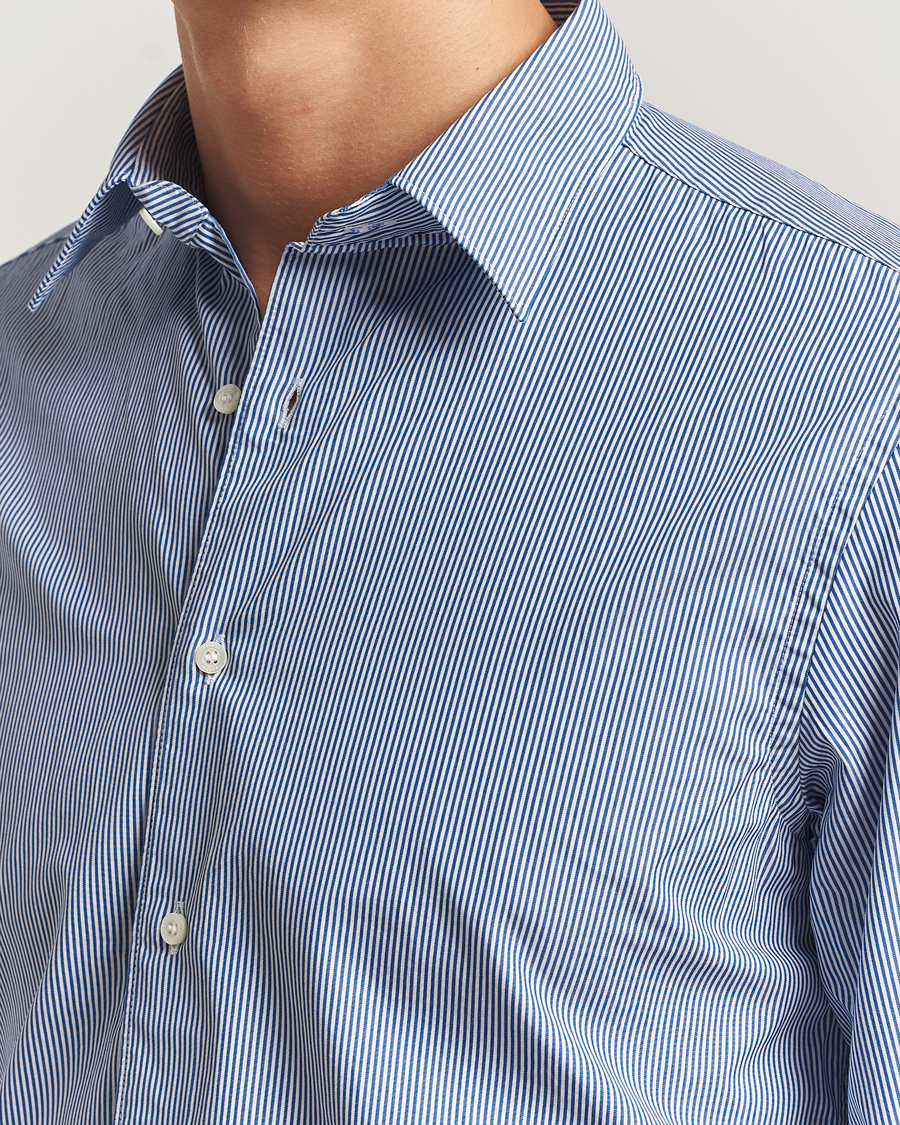 Homme | Chemises | Aspesi | Striped Poplin Shirt Light Blue