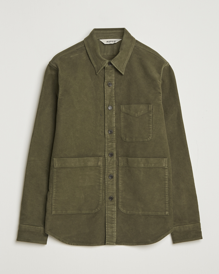Homme | Chemises | Aspesi | Moleskine Utility Shirt Military