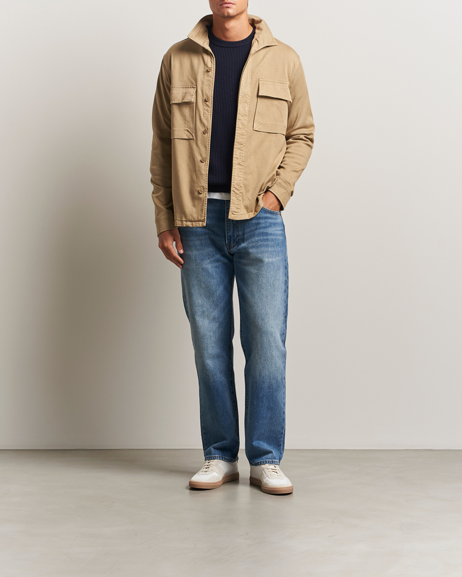 Homme | Chemises | Aspesi | Twill Cotton Overshirt Beige