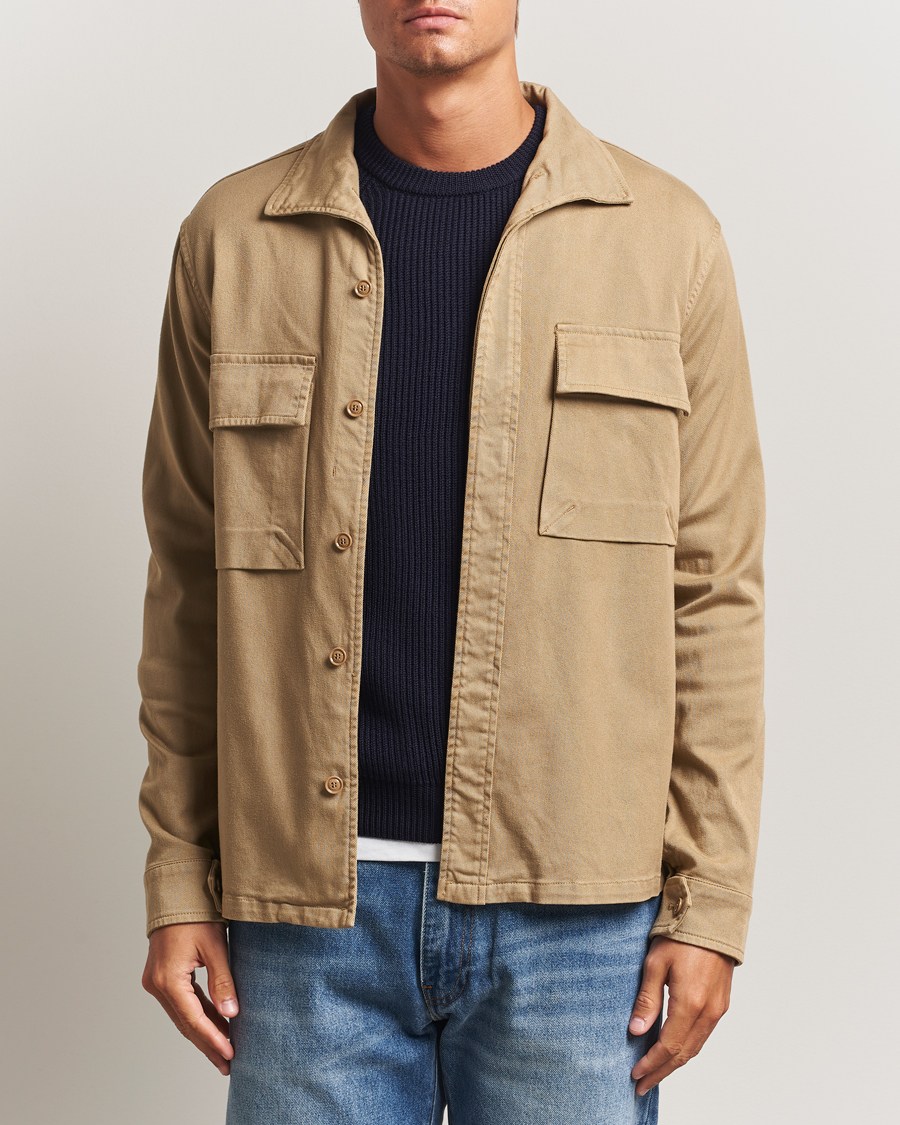 Homme | Chemises | Aspesi | Twill Cotton Overshirt Beige