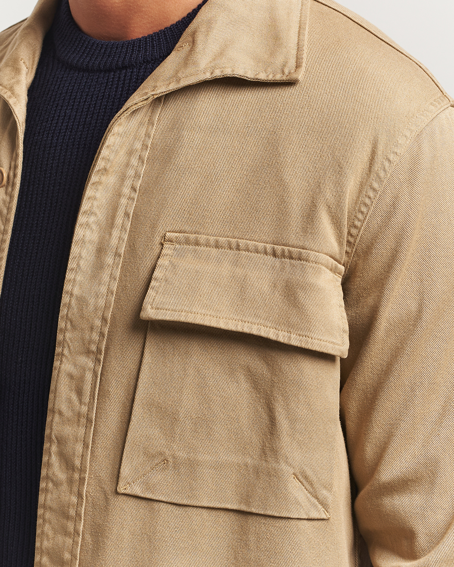 Homme | Chemises | Aspesi | Twill Cotton Overshirt Beige