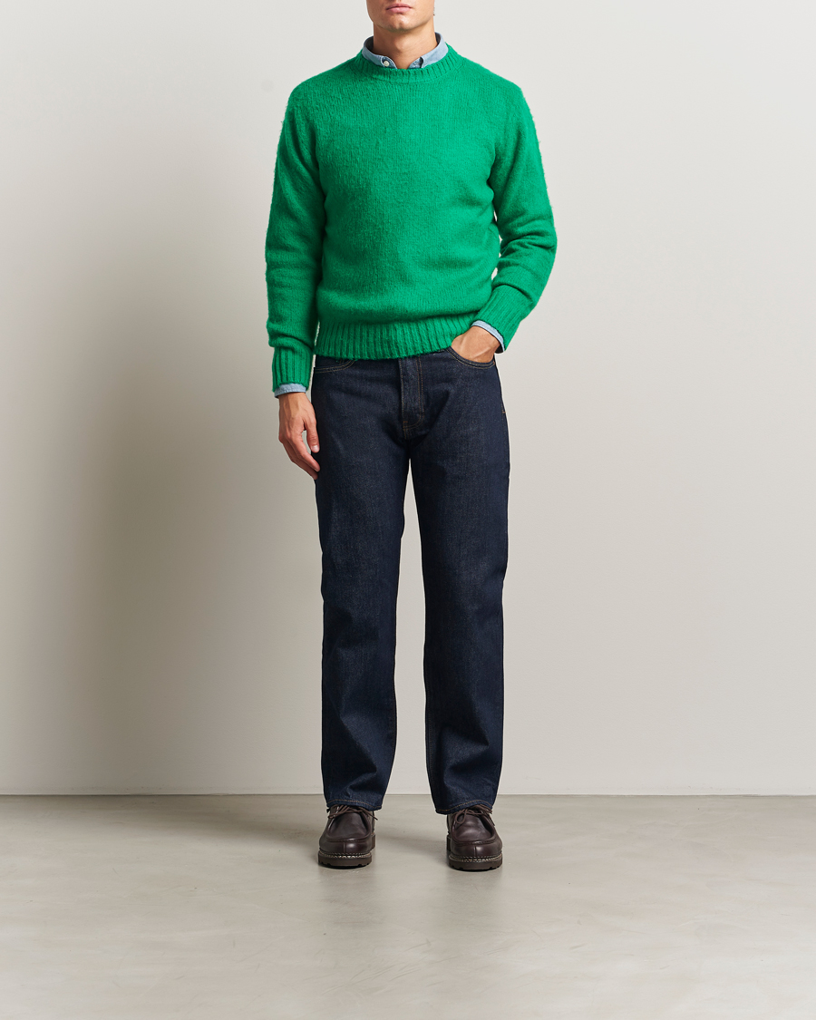 Homme | Pulls Et Tricots | Aspesi | Brushed Shetland Sweater Green