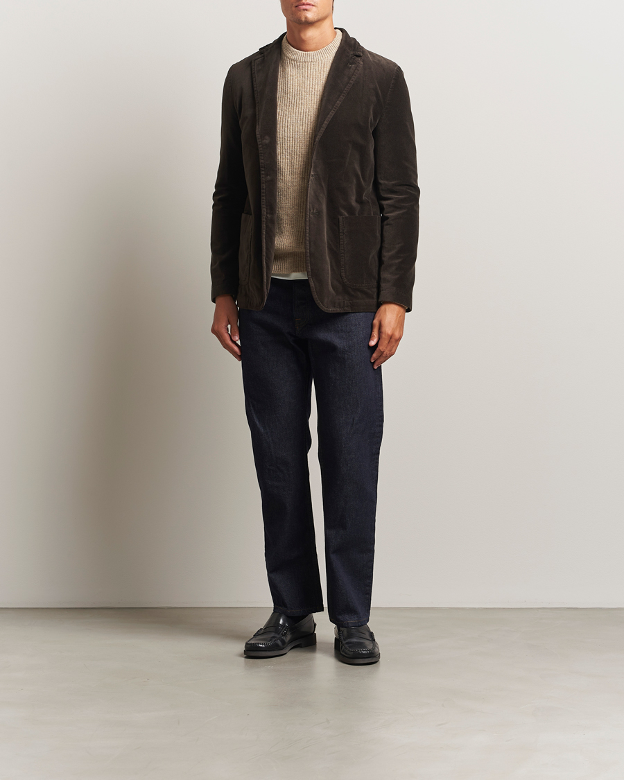 Homme | Blazers | Aspesi | Soft Velvet Blazer Dark Brown