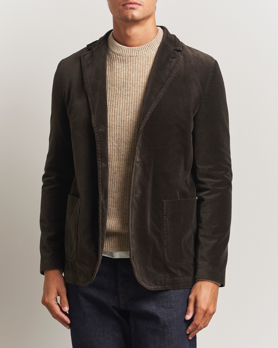 Homme | Blazers | Aspesi | Soft Velvet Blazer Dark Brown