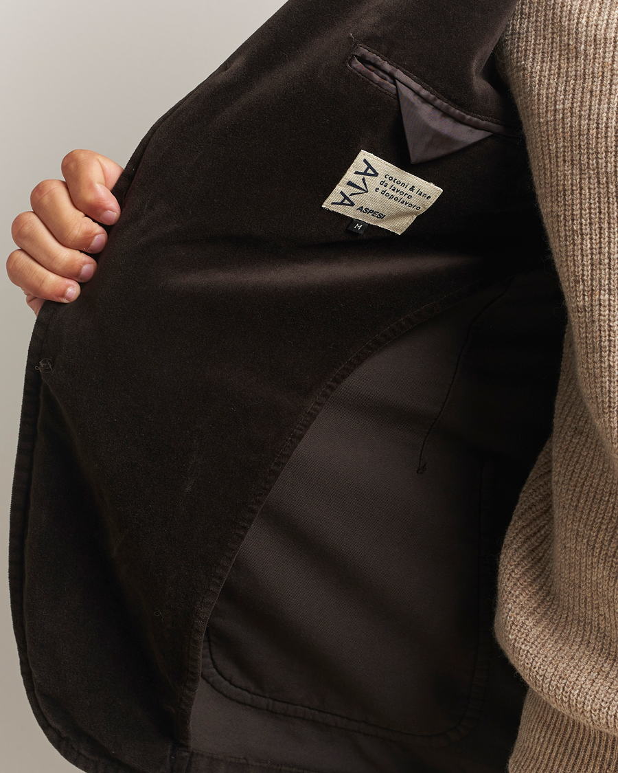 Homme | Blazers | Aspesi | Soft Velvet Blazer Dark Brown