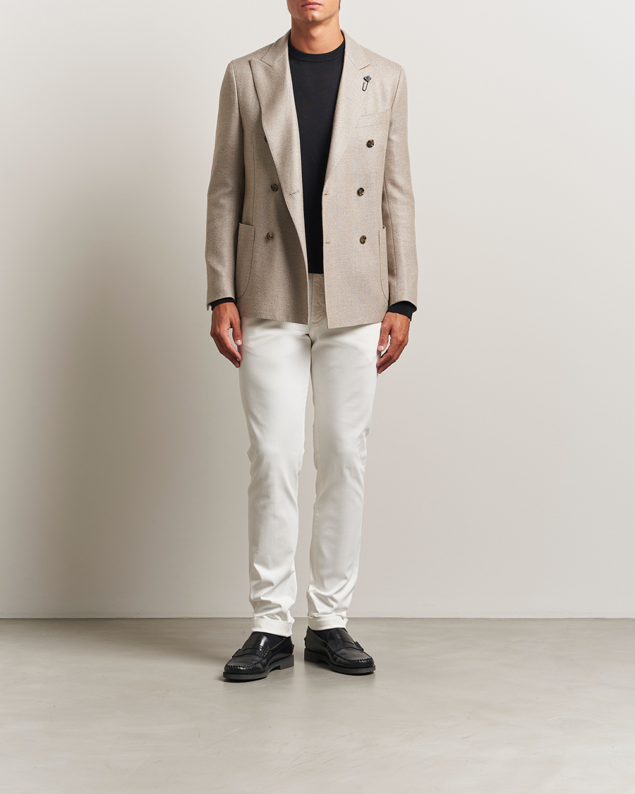 Homme | Pantalons | Briglia 1949 | Slim Fit Cotton Stretch Chino Off White