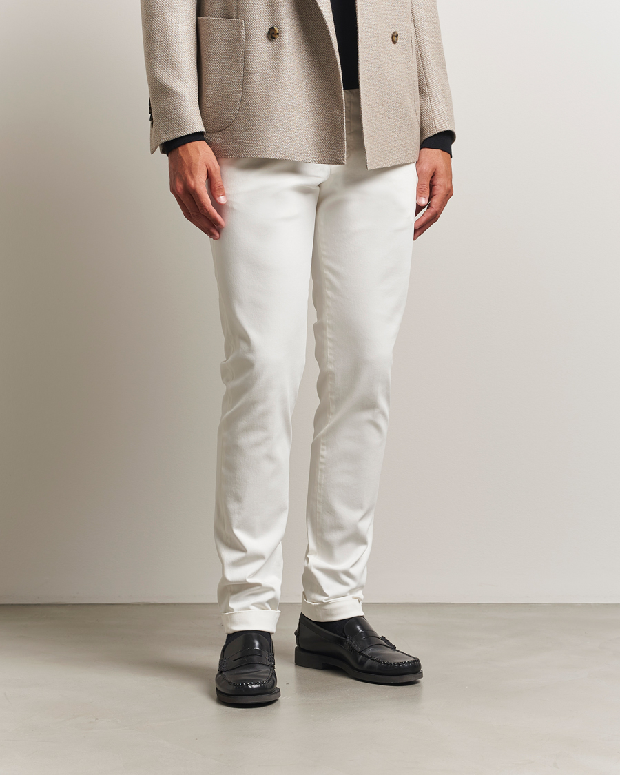Homme | Pantalons | Briglia 1949 | Slim Fit Cotton Stretch Chino Off White