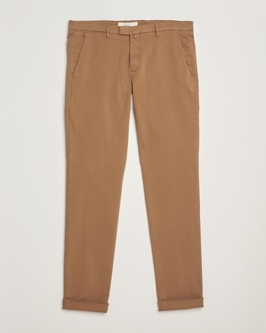 Homme | Pantalons | Briglia 1949 | Slim Fit Cotton Stretch Chino Mid Brown