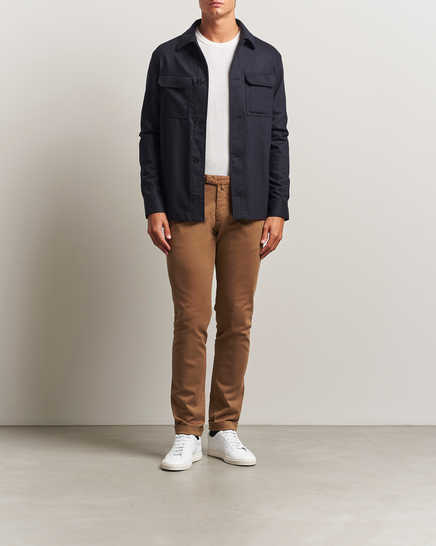 Homme | Pantalons | Briglia 1949 | Slim Fit Cotton Stretch Chino Mid Brown