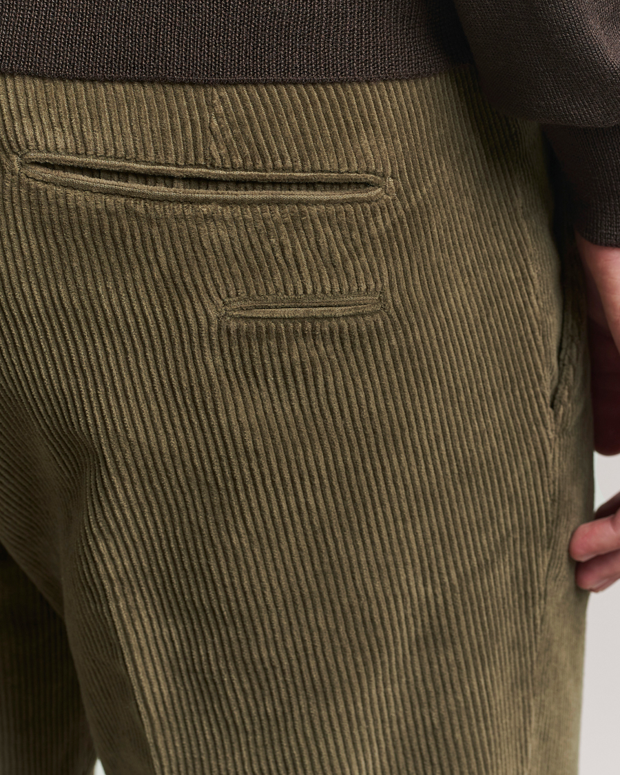 Homme | Pantalons | Briglia 1949 | Slim Fit Corduroy Trousers Dark Green