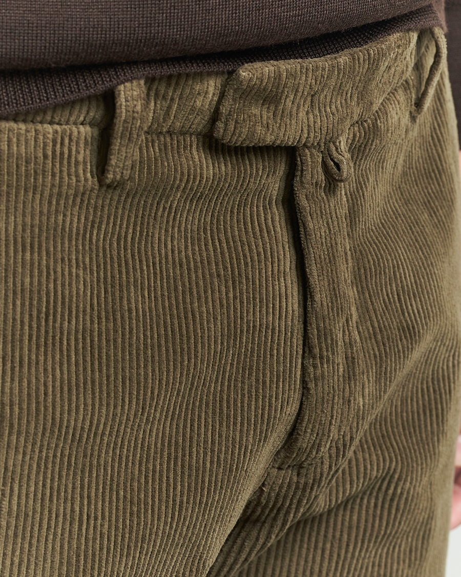 Homme | Pantalons | Briglia 1949 | Slim Fit Corduroy Trousers Dark Green
