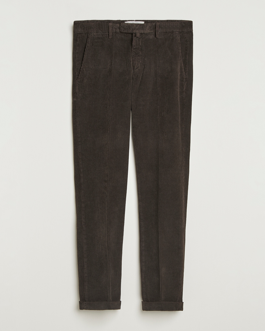 Homme | Pantalons | Briglia 1949 | Slim Fit Corduroy Trousers Dark Brown