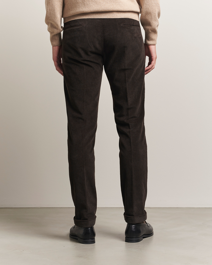 Homme | Pantalons | Briglia 1949 | Slim Fit Corduroy Trousers Dark Brown
