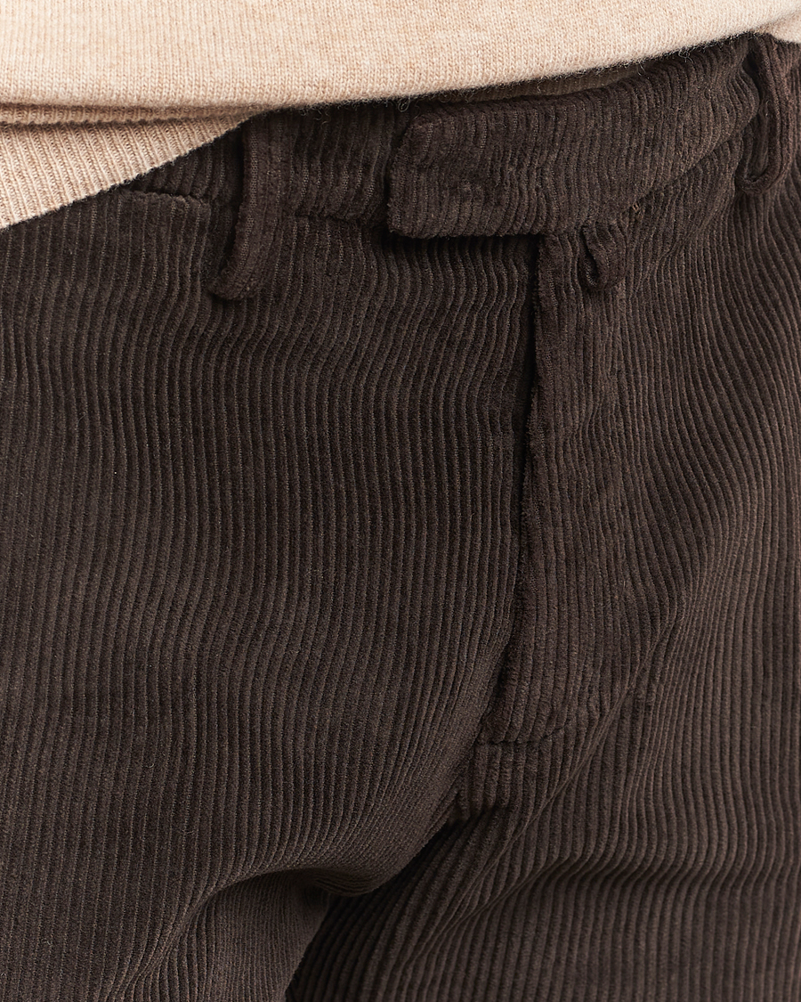 Homme | Pantalons | Briglia 1949 | Slim Fit Corduroy Trousers Dark Brown