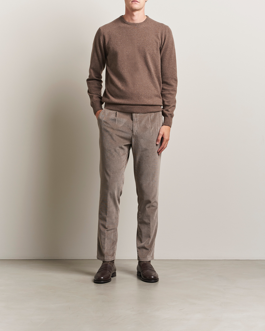 Homme | Pantalons | Briglia 1949 | Easy Fit Corduroy Trousers Taupe