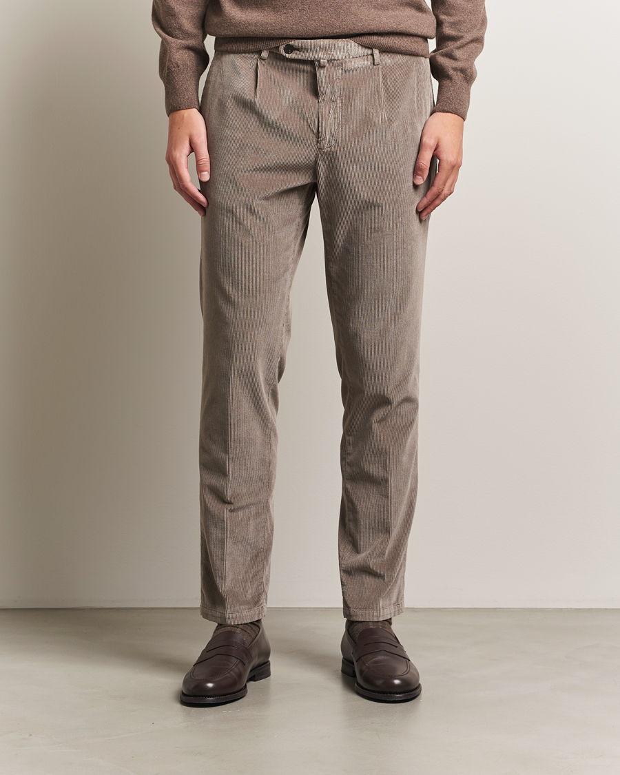 Homme | Pantalons | Briglia 1949 | Easy Fit Corduroy Trousers Taupe