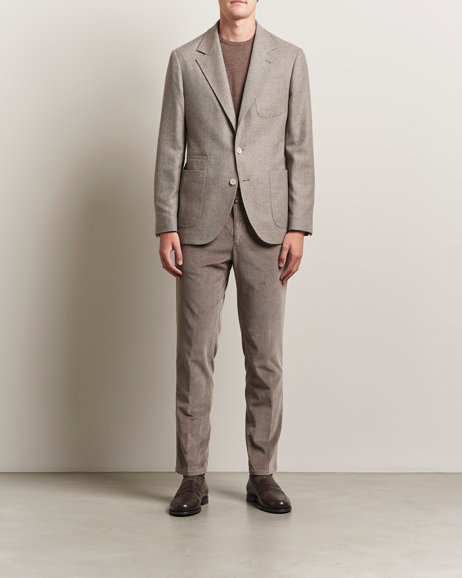 Homme | Blazers | Brunello Cucinelli | Single Breasted Wool/Cashmere Twill Blazer Beige