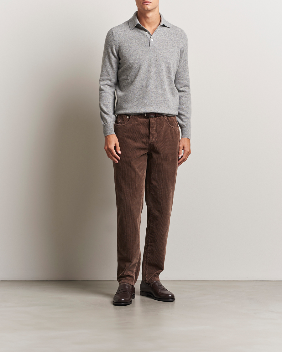 Homme | Pantalons | Brunello Cucinelli | Leisure Fit Corduroy 5-Pocket Pants Taupe