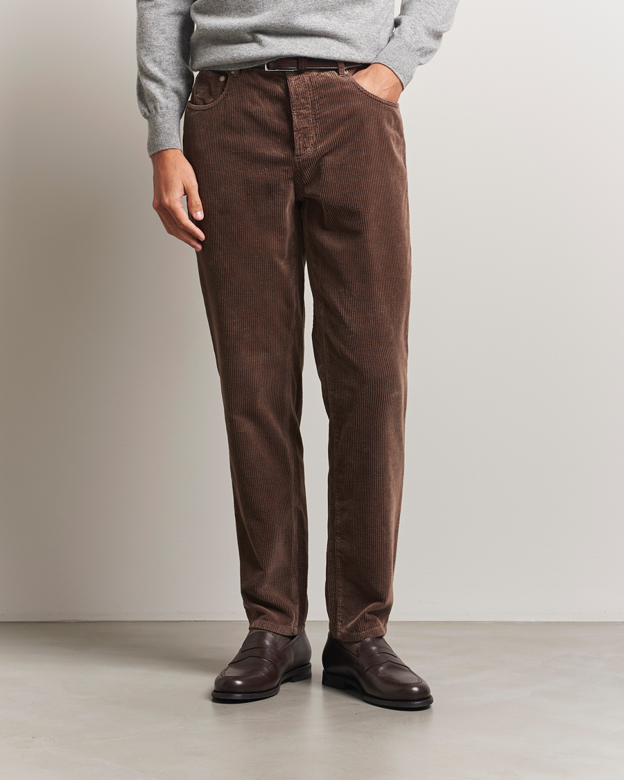 Homme | Pantalons | Brunello Cucinelli | Leisure Fit Corduroy 5-Pocket Pants Taupe