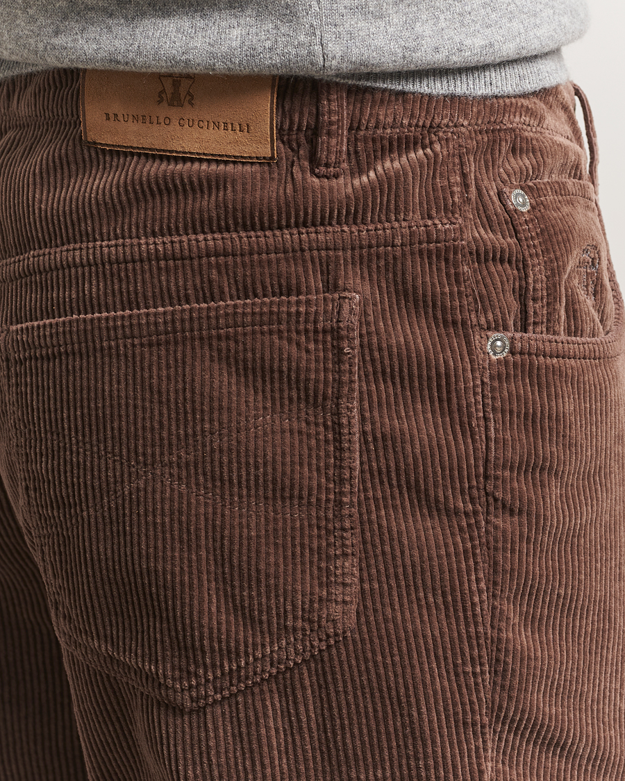 Homme | Pantalons | Brunello Cucinelli | Leisure Fit Corduroy 5-Pocket Pants Taupe