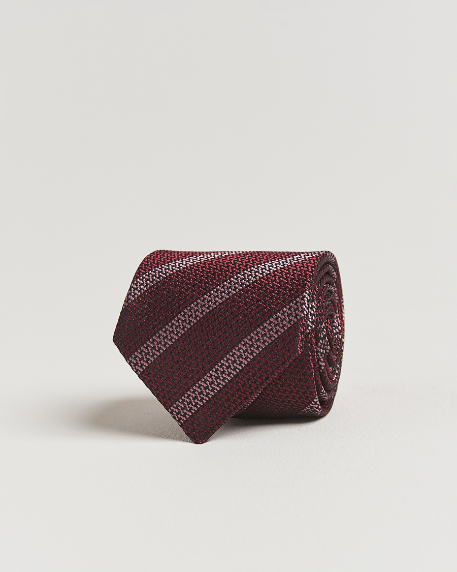 Homme | Brunello Cucinelli Regimental Stripe Silk Tie Amaranto | Brunello Cucinelli | Regimental Stripe Silk Tie Amaranto