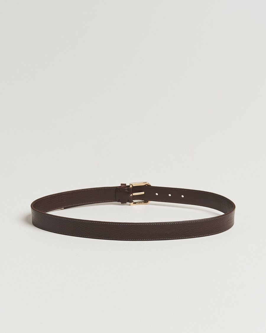 Homme | Brunello Cucinelli Grain Leather Belt Dark Brown | Brunello Cucinelli | Grain Leather Belt Dark Brown