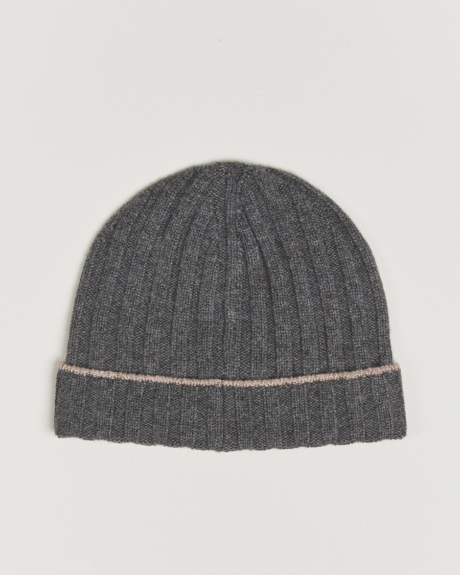 Homme | Brunello Cucinelli Cashmere Contrast Beanie Grey Melange | Brunello Cucinelli | Cashmere Contrast Beanie Grey Melange