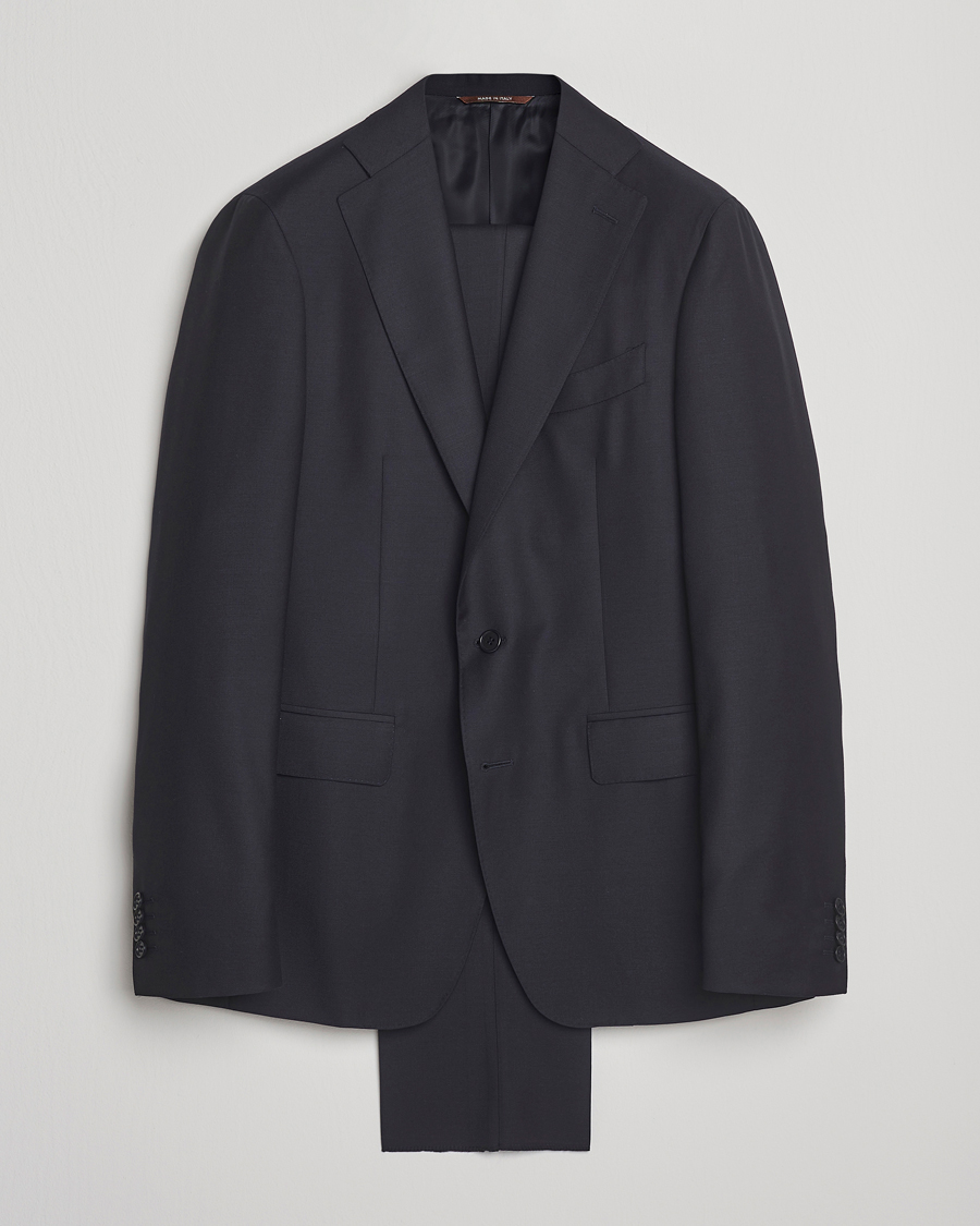 Homme | Costumes | Canali | Capri Wool 130s Suit Dark Blue