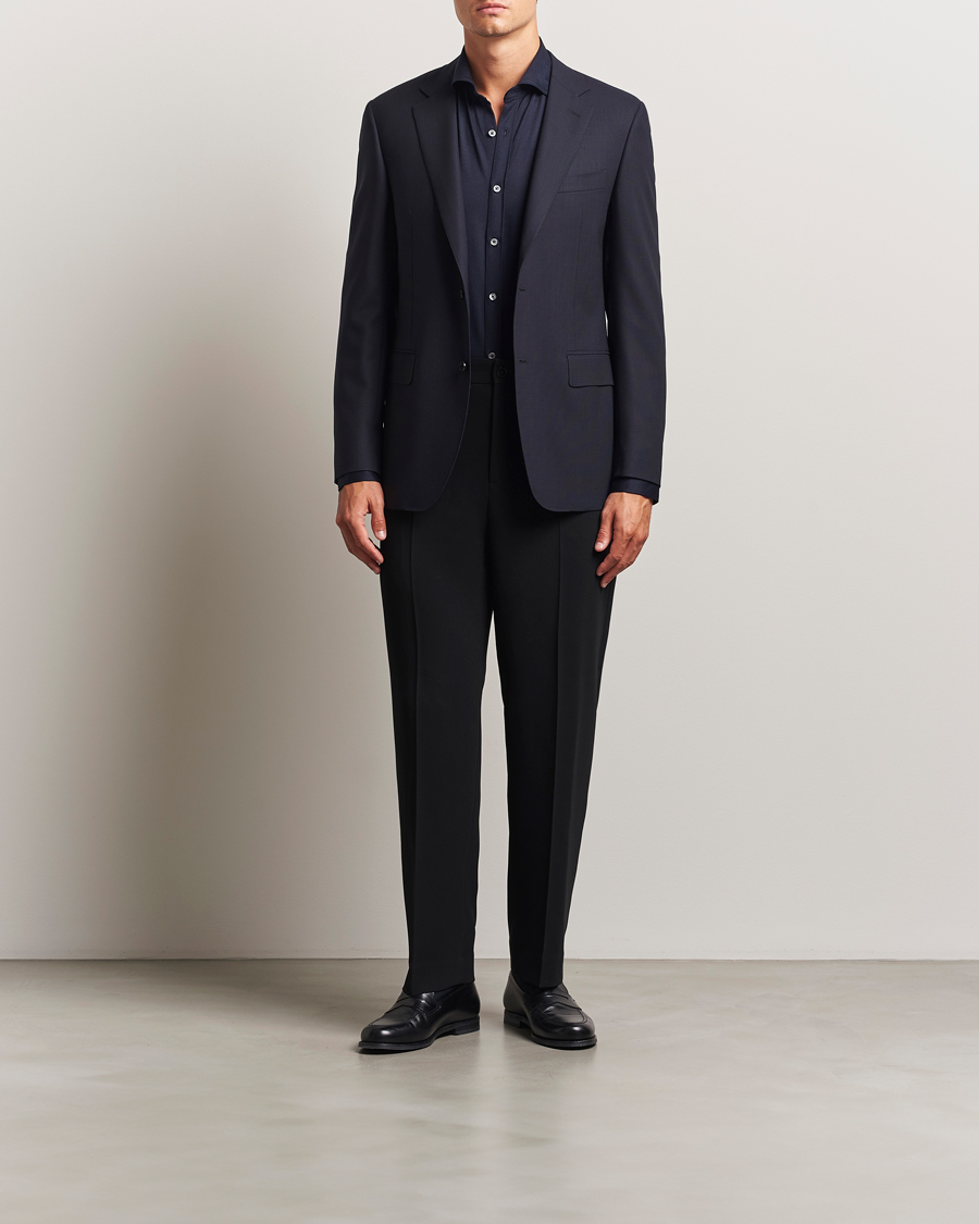 Homme | Blazers | Canali | Travel Wool Blazer Navy