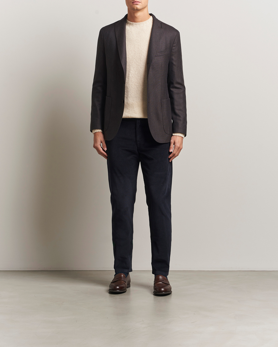 Homme | Pantalons | Canali | Soft Corduroy Trousers Navy