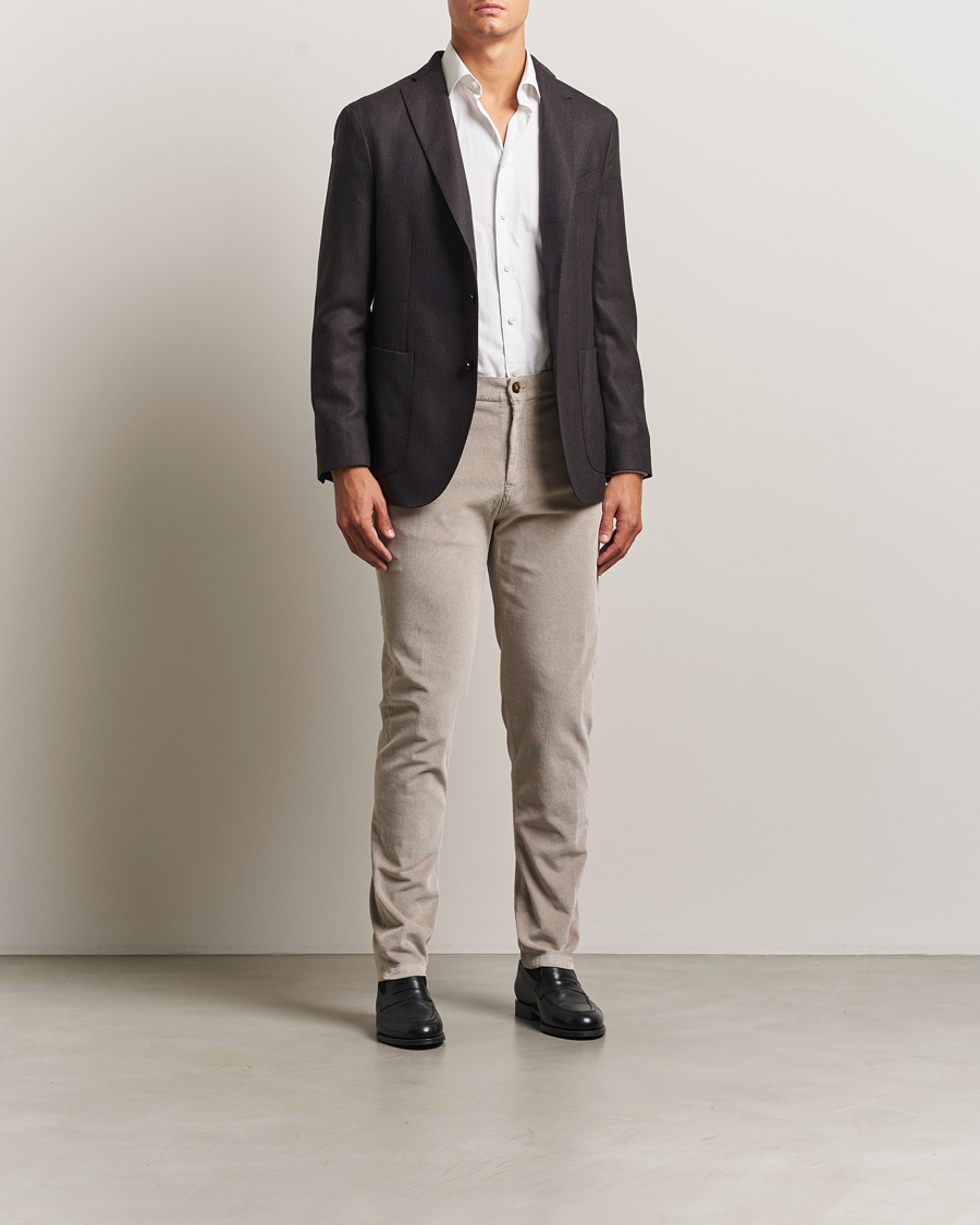 Homme | Pantalons | Canali | Soft Corduroy Trousers Beige