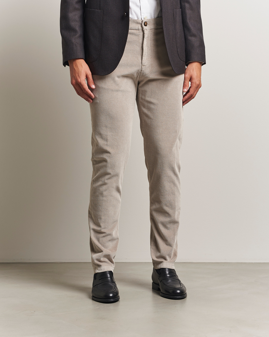 Homme | Pantalons | Canali | Soft Corduroy Trousers Beige