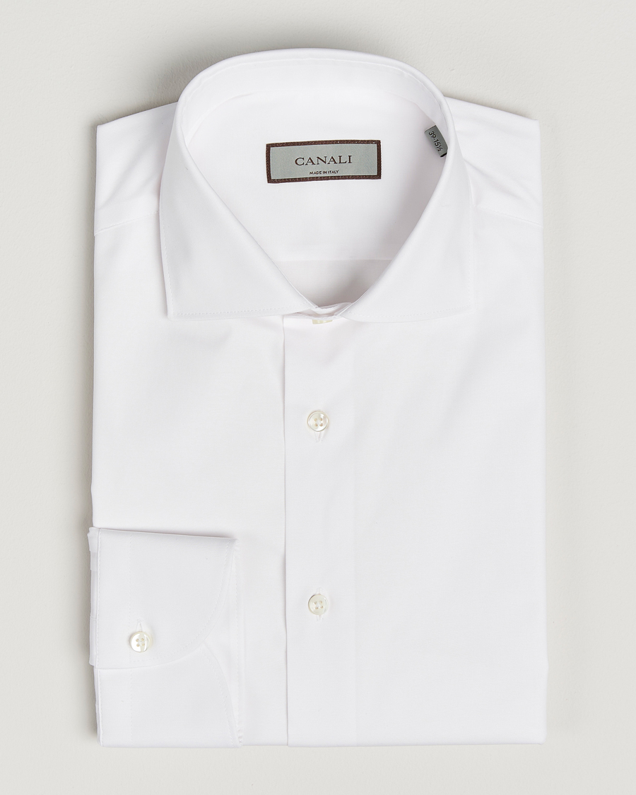Homme | Chemises | Canali | Slim Fit Cotton/Stretch Shirt White