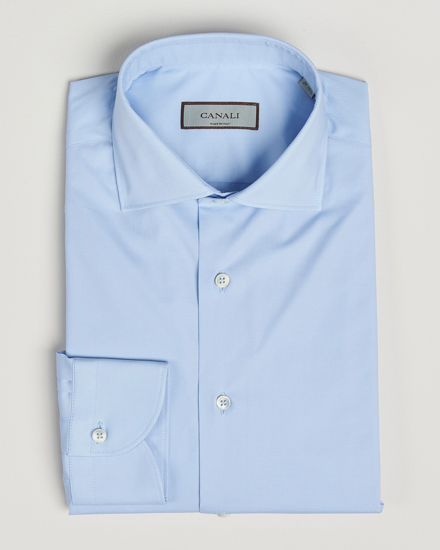 Homme | Chemises | Canali | Slim Fit Cotton/Stretch Shirt Light Blue