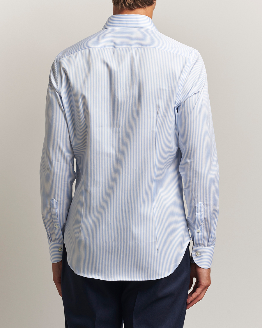 Homme | Chemises | Canali | Slim Fit Cotton Shirt Light Blue Stripe