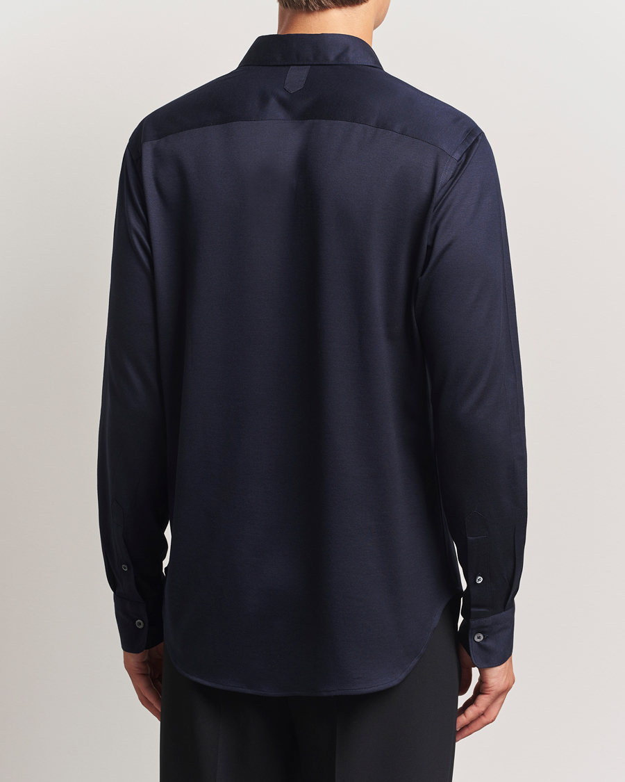 Homme | Chemises | Canali | Jersey Piquet Shirt Navy