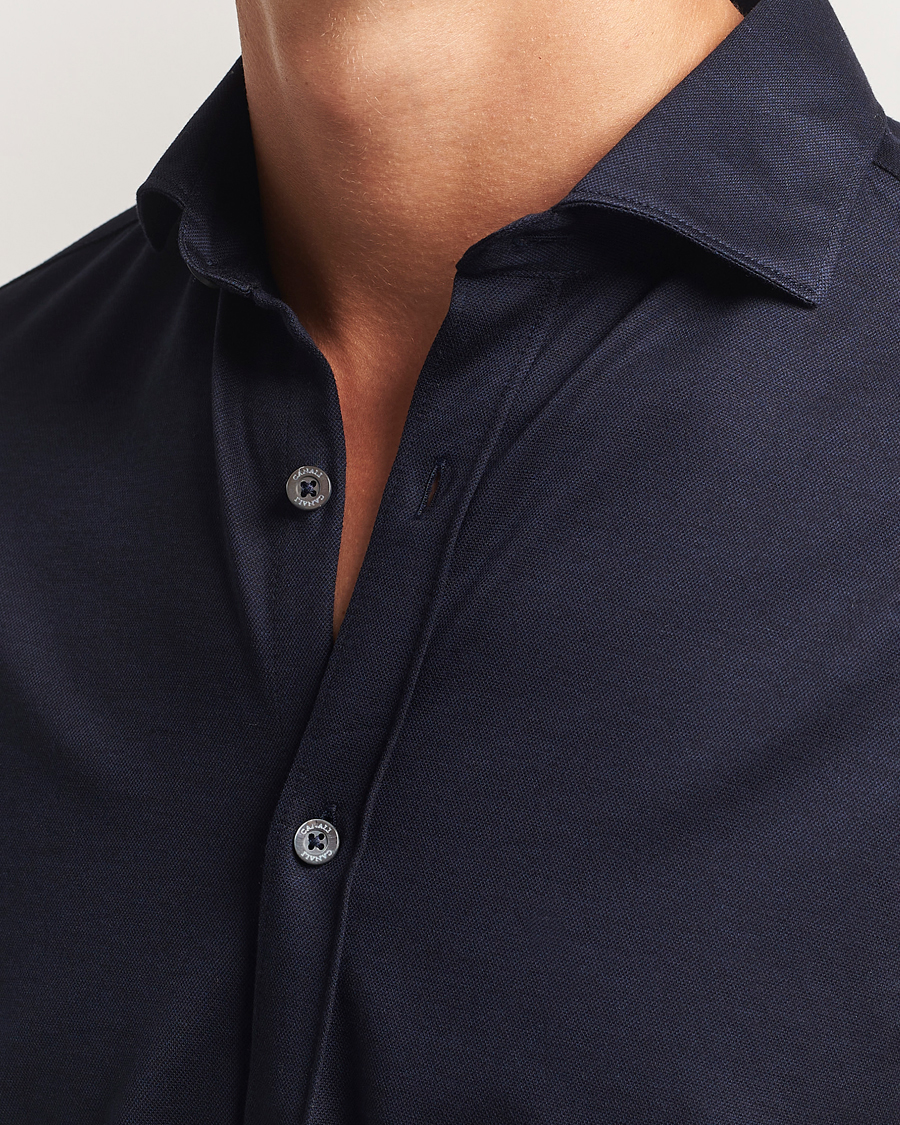 Homme | Chemises | Canali | Jersey Piquet Shirt Navy