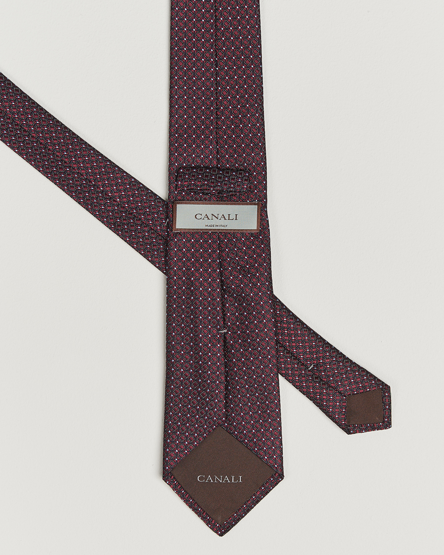 Homme | Canali Jacquard Silk Tie Burgundy | Canali | Jacquard Silk Tie Burgundy