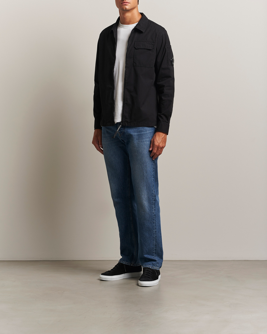 Homme | Chemises | C.P. Company | Organic Cotton Gabardine Zip Overshirt Black
