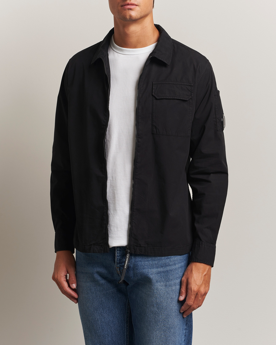 Homme | Chemises | C.P. Company | Organic Cotton Gabardine Zip Overshirt Black