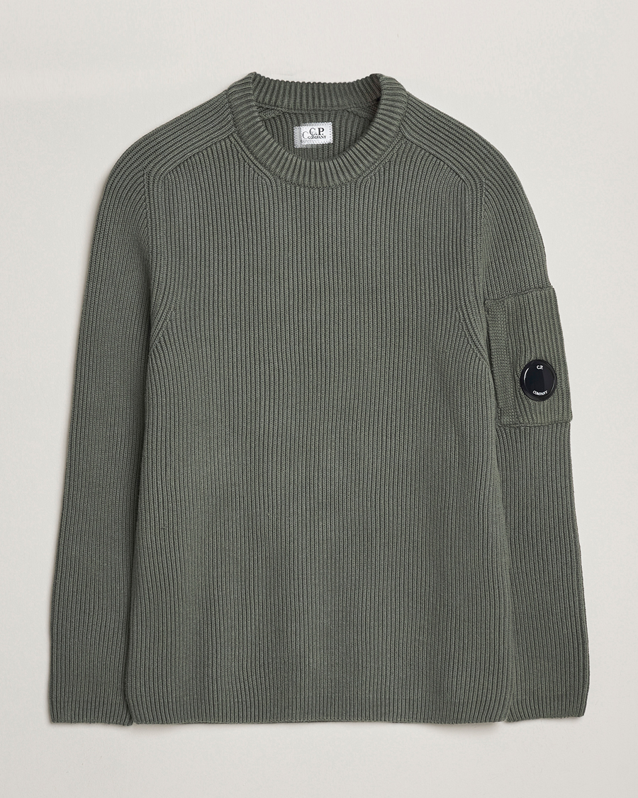 Homme | Pulls Et Tricots | C.P. Company | Full Rib Knitted Cotton Crew Neck Grey