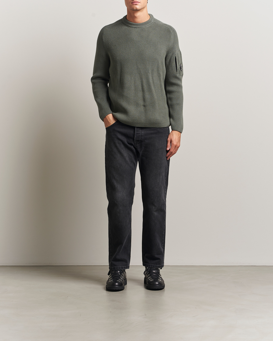 Homme | Pulls Et Tricots | C.P. Company | Full Rib Knitted Cotton Crew Neck Grey