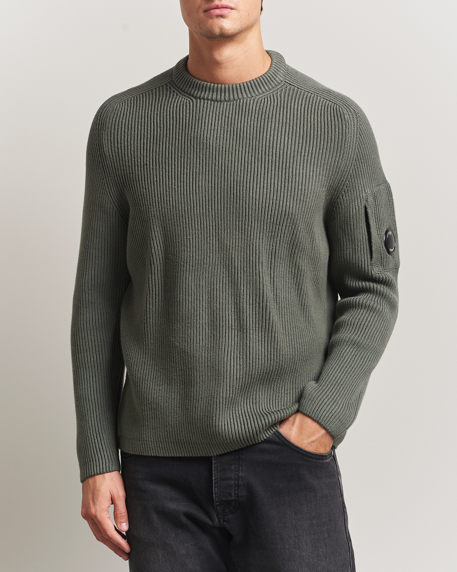 Homme | Pulls Et Tricots | C.P. Company | Full Rib Knitted Cotton Crew Neck Grey