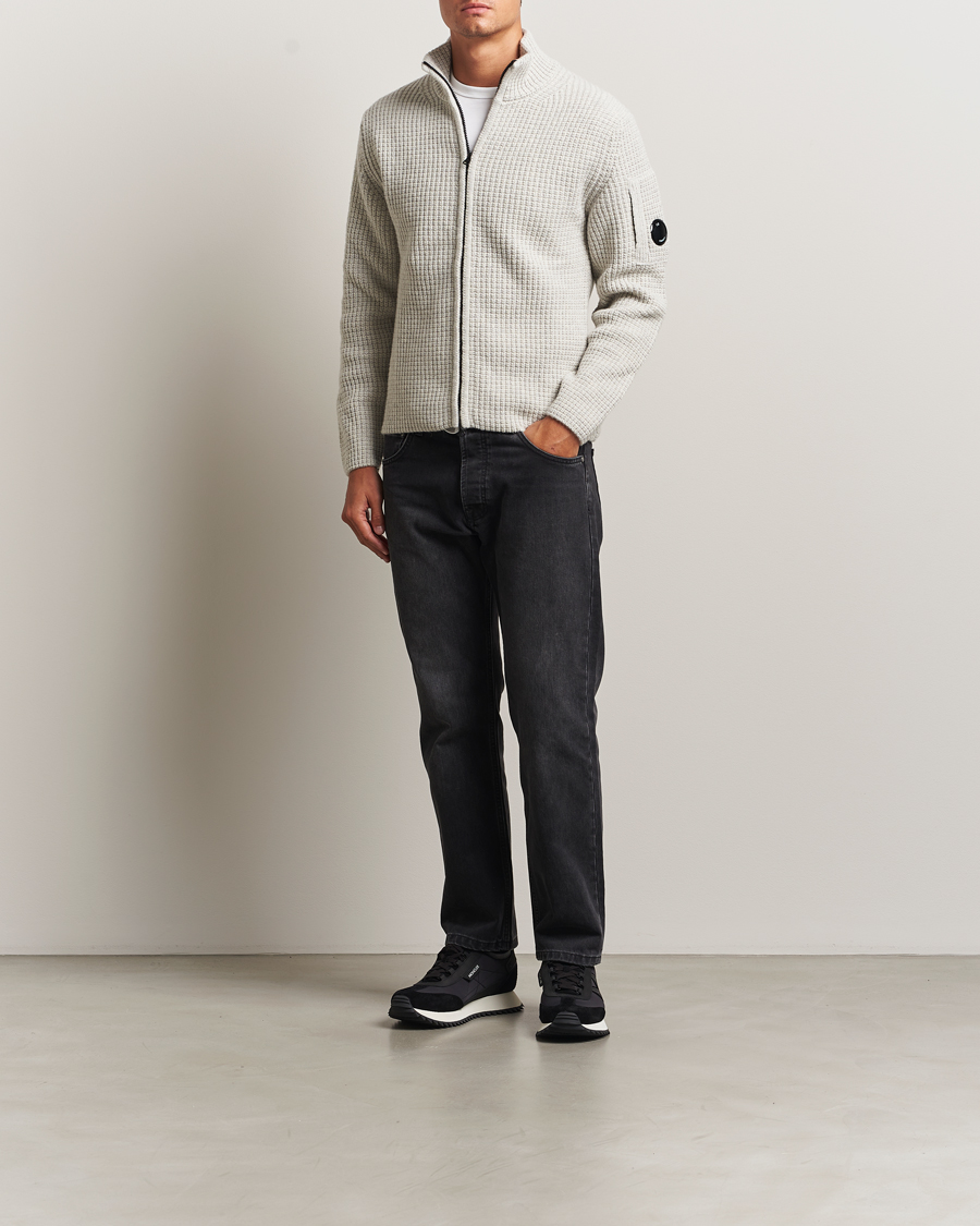 Homme | Pulls Et Tricots | C.P. Company | Structure Lambswool Full Zip Grey